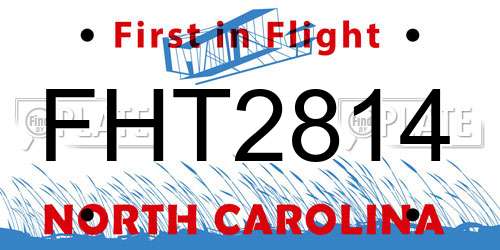 FHT2814 North Carolina License Plate