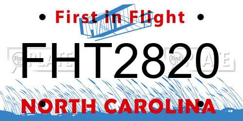 FHT2820 North Carolina License Plate