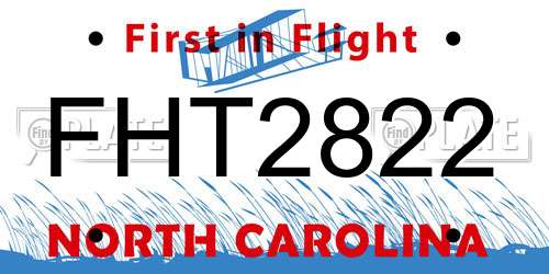 FHT2822 North Carolina License Plate