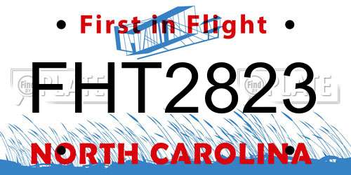 FHT2823 North Carolina License Plate