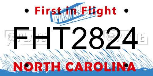 FHT2824 North Carolina License Plate