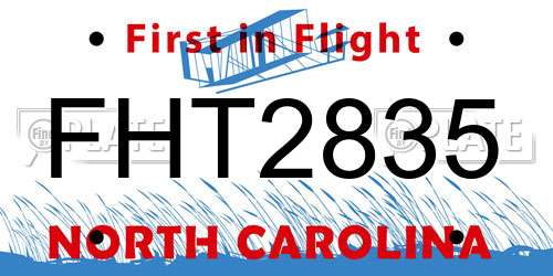 FHT2835 North Carolina License Plate