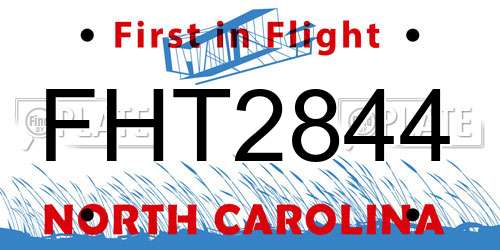 FHT2844 North Carolina License Plate