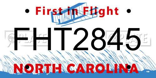 FHT2845 North Carolina License Plate