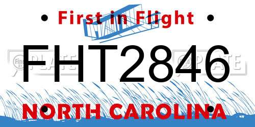 FHT2846 North Carolina License Plate