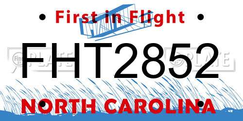 FHT2852 North Carolina License Plate