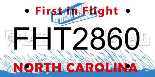 FHT2860 North Carolina License Plate