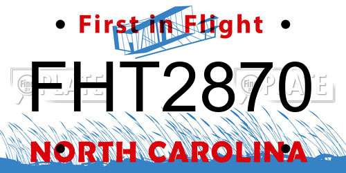 FHT2870 North Carolina License Plate