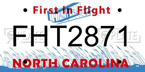 FHT2871 North Carolina License Plate