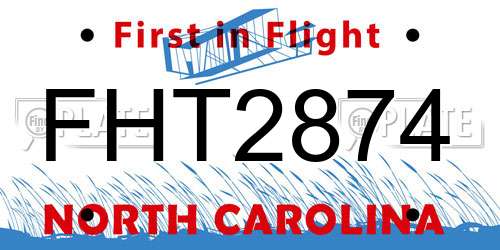 FHT2874 North Carolina License Plate