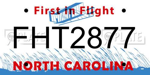 FHT2877 North Carolina License Plate