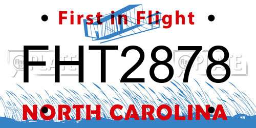 FHT2878 North Carolina License Plate