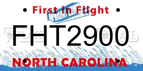 FHT2900 North Carolina License Plate