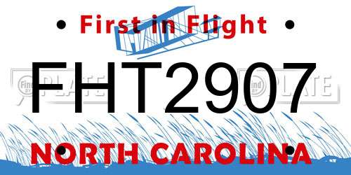 FHT2907 North Carolina License Plate