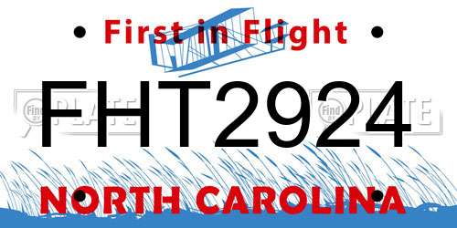 FHT2924 North Carolina License Plate
