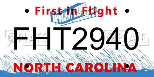 FHT2940 North Carolina License Plate