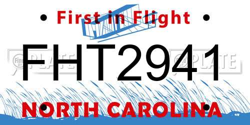 FHT2941 North Carolina License Plate