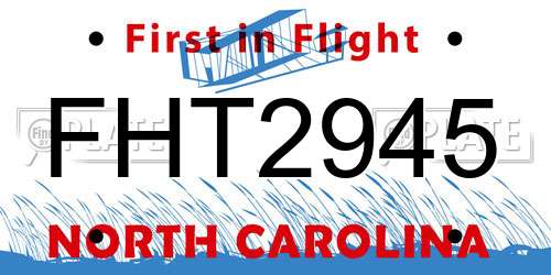FHT2945 North Carolina License Plate
