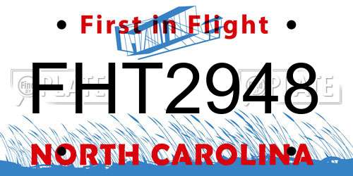 FHT2948 North Carolina License Plate