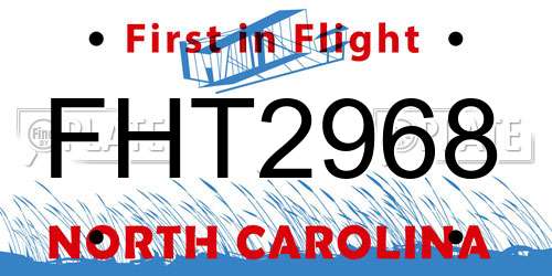 FHT2968 North Carolina License Plate
