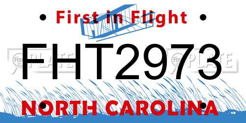 FHT2973 North Carolina License Plate