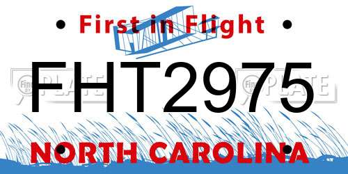 FHT2975 North Carolina License Plate