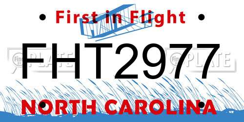 FHT2977 North Carolina License Plate