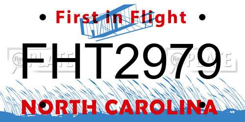 FHT2979 North Carolina License Plate