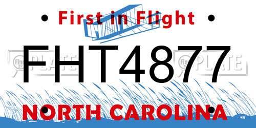 FHT4877 North Carolina License Plate