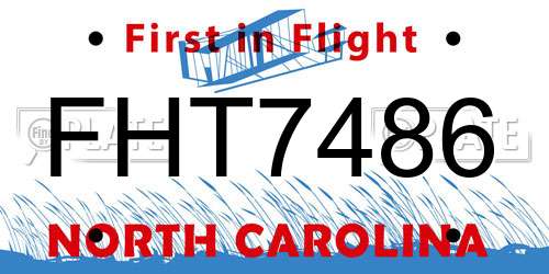 FHT7486 North Carolina License Plate