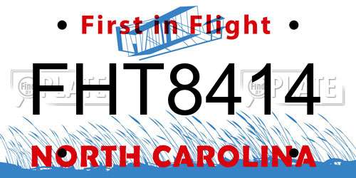 FHT8414 North Carolina License Plate