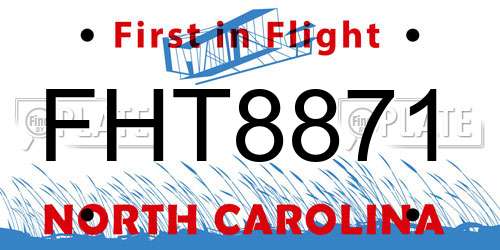 FHT8871 North Carolina License Plate