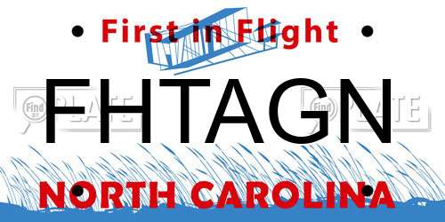FHTAGN North Carolina License Plate