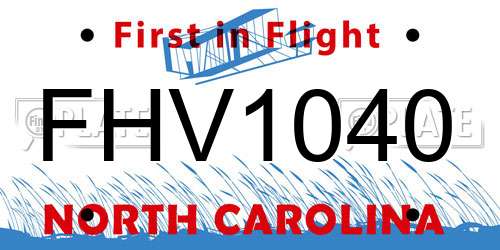 FHV1040 North Carolina License Plate