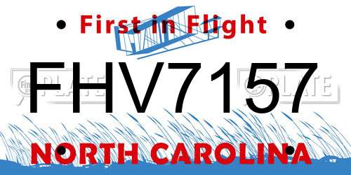 FHV7157 North Carolina License Plate