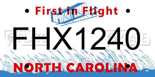 FHX1240 North Carolina License Plate