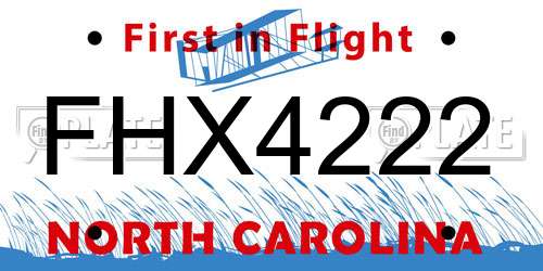 FHX4222 North Carolina License Plate