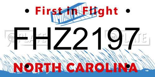 FHZ2197 North Carolina License Plate