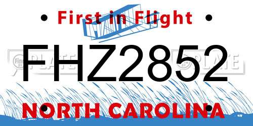 FHZ2852 North Carolina License Plate