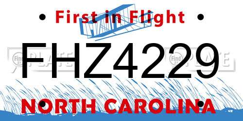 FHZ4229 North Carolina License Plate