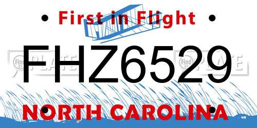 FHZ6529 North Carolina License Plate