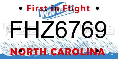 FHZ6769 North Carolina License Plate