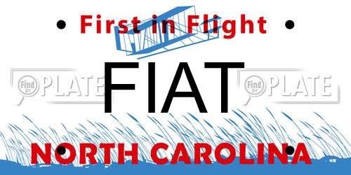 FIAT North Carolina License Plate