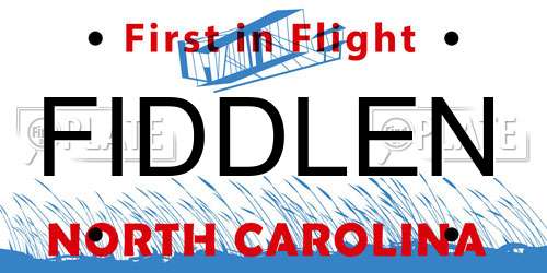 FIDDLEN North Carolina License Plate