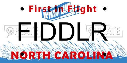 FIDDLR North Carolina License Plate