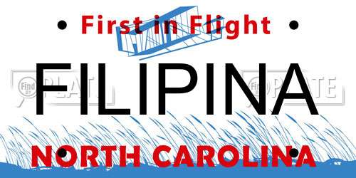 FILIPINA North Carolina License Plate