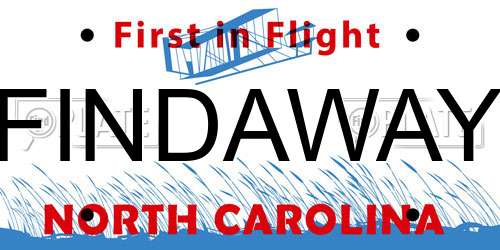 FINDAWAY North Carolina License Plate