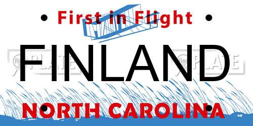FINLAND North Carolina License Plate