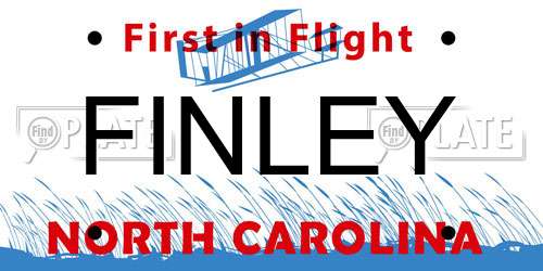 FINLEY North Carolina License Plate