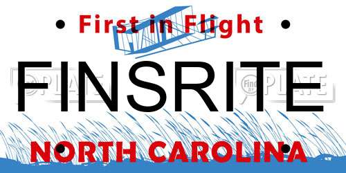 FINSRITE North Carolina License Plate